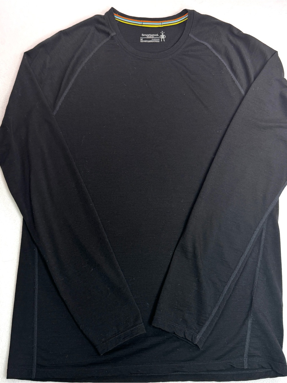 Smartwool Shirt Mens Medium Black Merino Wool 150 Long Sleeve Thermal Base Layer